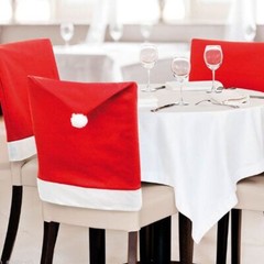 6 Christmas Chair Covers Dinner Table Santa Hat Home Decorations Ornaments Gift