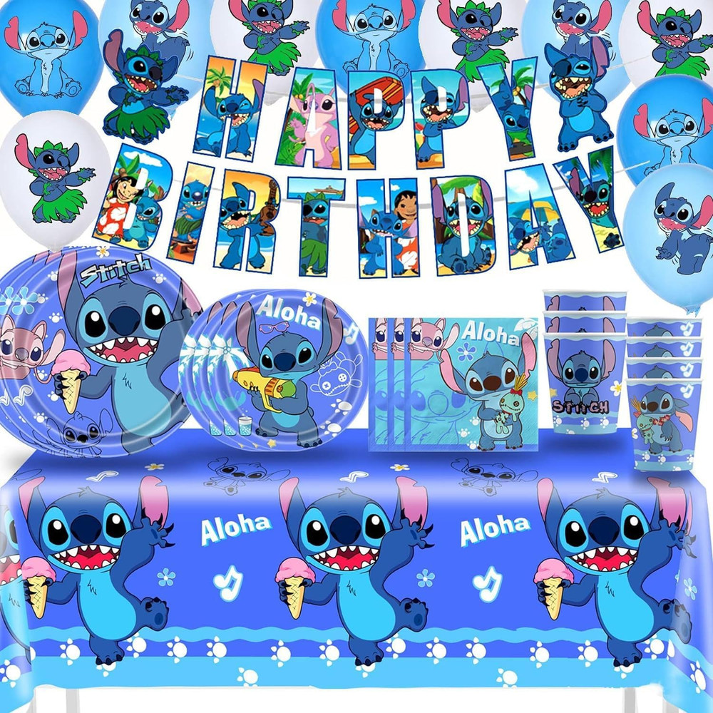 61 Pcs for Stitch Party Supplies Birthday Party Supplies and Decorations Set – I
