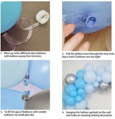 Blue Balloon Garland Arch Kit, 135 Pieces, 18″ 12″ 10″ 5″ Blue & Silver Latex