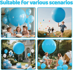 Light Blue Balloons 9Pcs 36 Inch Extra Large Big Jumbo Giant Baby Sky Aqua Blue