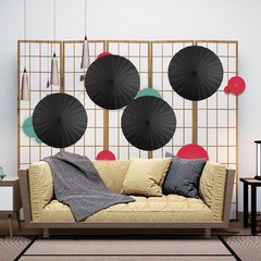 Paper Parasol Umbrellas for Wedding and Photography 23.6 Inch Black Set of 20