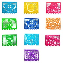 Papel Picado Banner Fiesta Party Plastic Mexico 16ft long (5m)