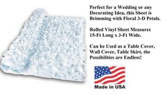 Shiny White Petals Parade Float Backdrop 15-Ftx3-Ft Sheet Roll Party Decor #281