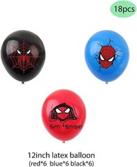 Spider Birthday Decorations Pack Balloons Banner Cake Toppers Swirls Tablecloth