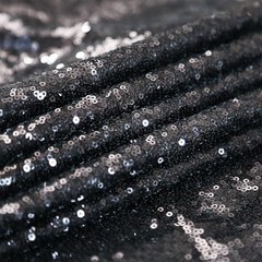 Sequin Tablecloth 90×156 Inch Rectangle Wedding 156″ x 90″ (Rectangular) Black