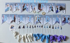 Frozen Theme Birthday Party Supplies Set Balloon Banner Cake Toppers 49 pcs