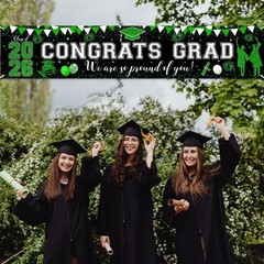 Green Graduation Decorations Outdoor Congrats Grad Banner Large We Are So Pro…