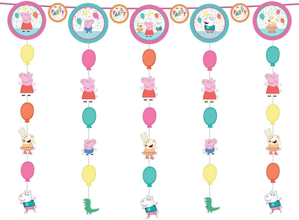 Peppa Pig Confetti Party Hanging String Decoration (48″) – Multicolor Cardboard