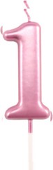 1st Birthday Candle First Year Pink Happy Number 1, 1