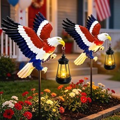 Elegant Bald Eagle Outdoor Stake Lights