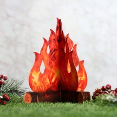 Boao 3 Sets Fake Fire Flame Prop Camping Decoration 3D Red Orange