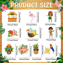 Luau Party Decorations Hawaiian Aloha Banner Hanging Swirls and Honeycomb Center