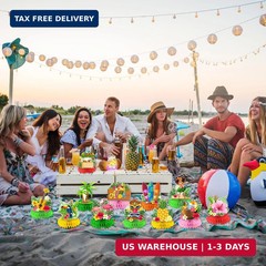 12 Pcs Luau Party Decorations Honeycomb Centerpieces, Hawaiian Party Decorations