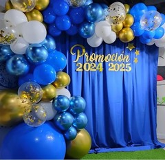Royal Blue and Gold Balloons, 50 Pcs 12 Inch Royal Blue Metallic Gold Whtie Late