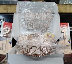 21ST BIRTHDAY CELEBRATION KIT W/ SASH, TIARA, CANDLES, BALLOON, AND CAKE TOPPER!