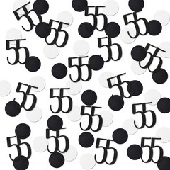 200 PCS Black Glitter 55th Birthday Number Confetti Table Decoration