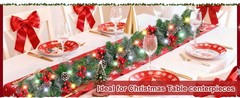 Timer – 9Ft by 10 Inch Prelit Christmas Garland with 50 Colorful Lights, Thick