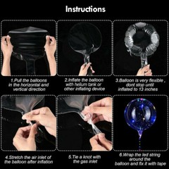 20″ Bubble 10 Pack LED Light Up BoBo Balloons Party Wedding Christmas Decoration