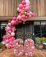 Pink Balloons Set,60pcs 12 inch Metallic Pearl Pink, Hot & Pastel Pink Latex …