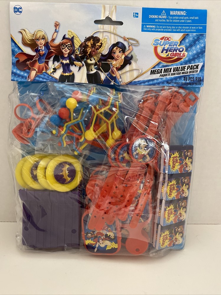 Dc Super Hero Girls Party Favor Mega Mix Pack Of 48 For 8 Children Party Supply