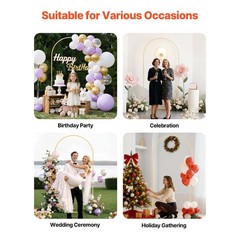 Gold Metal Arch Backdrop Stand, 6.6 x 3.3 ft, for Wedding & Party Decor