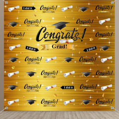 70.9×70.9″ Class of 2026 Graduation Backdrop Congrats Grad Party Decoration