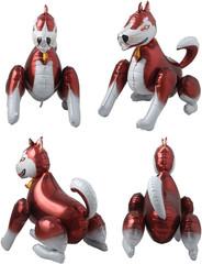 Self Stand Cartoon Giant Husky Dog Animal Foil Balloon Happy Birthday Decoration