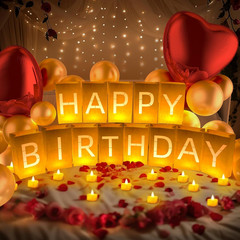 Happy Birthday Decorations, Include Light up Letters, with Tea Lights Candles, L