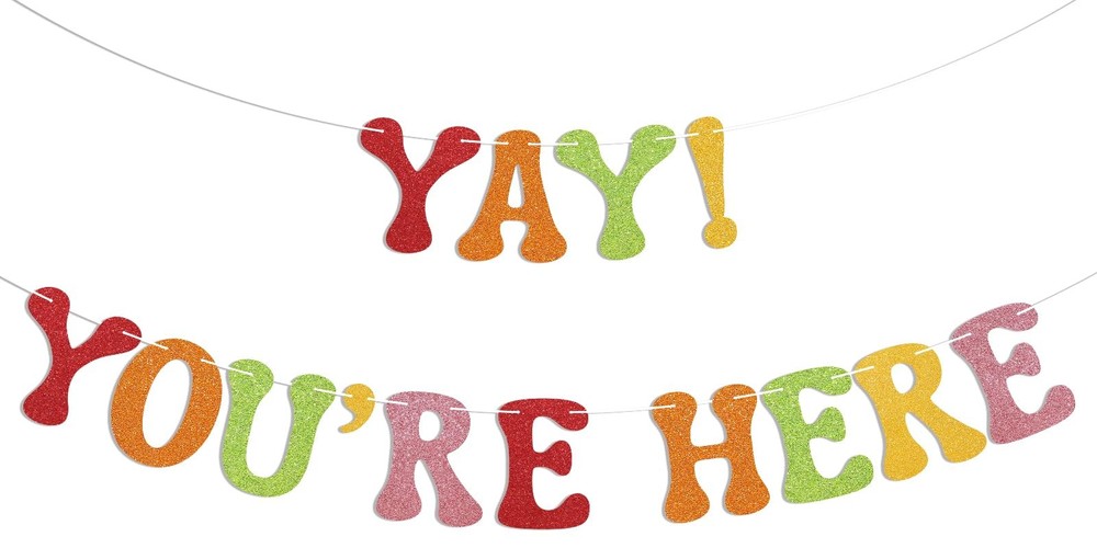 Yay！You’re Here Banner – Welcome Home Decor, Housewarming Sign, School Welcom…