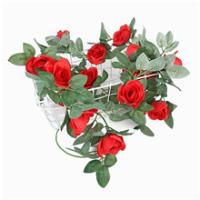 2 Pack Artificial Pink Rose Garland Vine – Total 16FT Silk Fake Blush Pink Rose