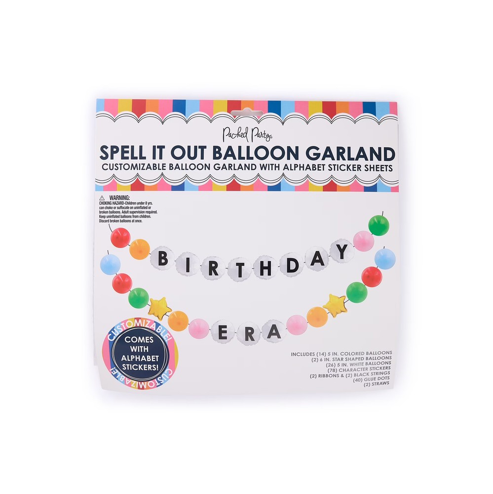 Birthday Era Multicolor Customizable Balloon Garland
