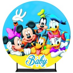 Round Mickey Mouse and friends Backdrop Cover Birthday Photo Background Decor