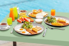 homing 4 Packs 8 Foot Rectangle Easter Table Cloth, Waterproof Polyester Elastic