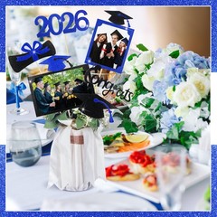 2026 Graduation Decorations 30 Pcs Glittering Graduation Centerpiece for Tabl…