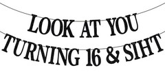 Happy 16th Birthday Banner, Happy Sweet 16, 16 and Fabulous, Funny Teens 16th…