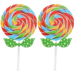 2 Pcs Lollipop Prop Large Lollipop Giant Fake Candy Photo Booth Prop Simulati…