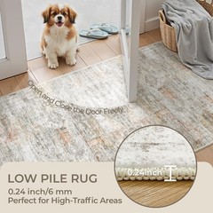 Restydon Kitchen Runner Rug Non Slip – 2.5 x 8 2’6″ x 8′ (Runner), Grey/Rust