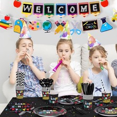 Complete 195-Piece Back to School Party Supplies Set – Stylish and Convenient