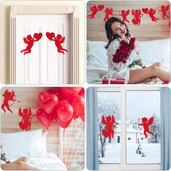 Outus 12 Pieces Valentine Large Cupid Cutouts 11 Inches Printed Paper Cutout Gia