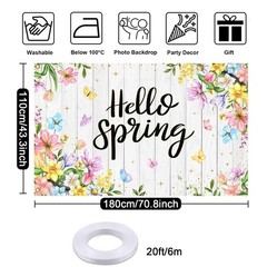 Hello Spring Banner Backdrop Wildflowers Rustic Wood Happy Spring Background Ban