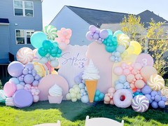 7 Colors Macaron Candy Balloons 18 Inch/Round Lollipop Foil Balloons for Sprin