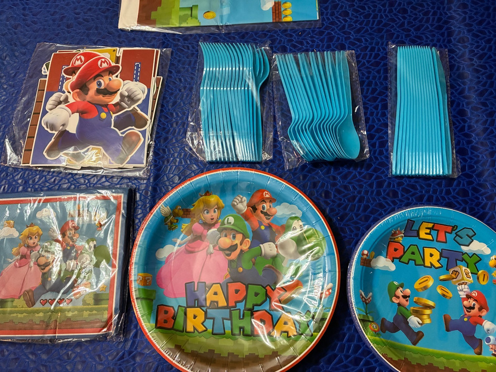Super Mario Bros. Birthday Party Supplies Set Banner Plates & more new