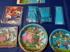 Super Mario Bros. Birthday Party Supplies Set Banner Plates & more new