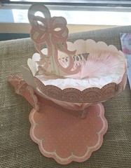 1981 Hallmark Rosebud Lace Pink Tissue Umbrella Centerpiece Party Shower 10″