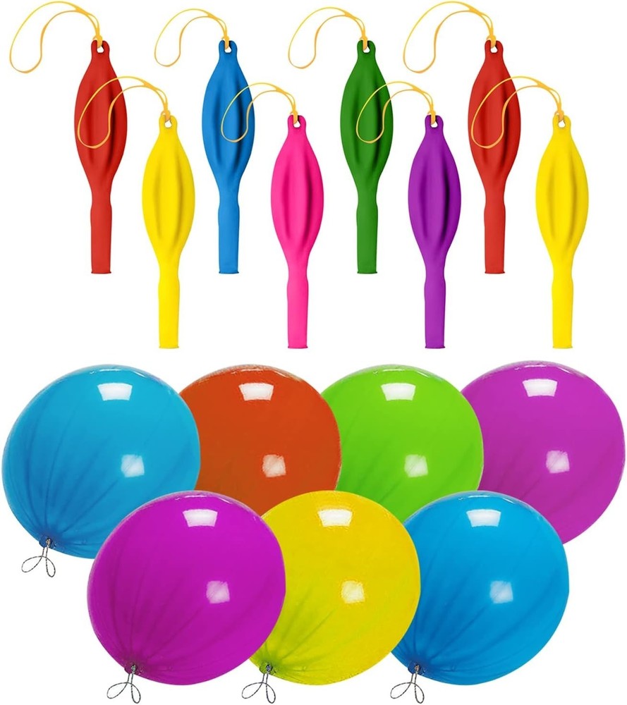 Neon Punch Balloons 12 Pieces Assorted Color Party Favors Game Balloons, New USA