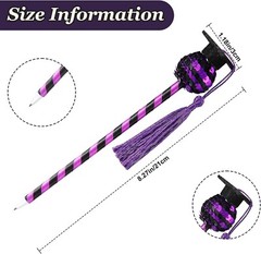 40 Pcs Graduation Cap Ballpoint Pen, Congrats Grad Rollerball Pen Black Purple