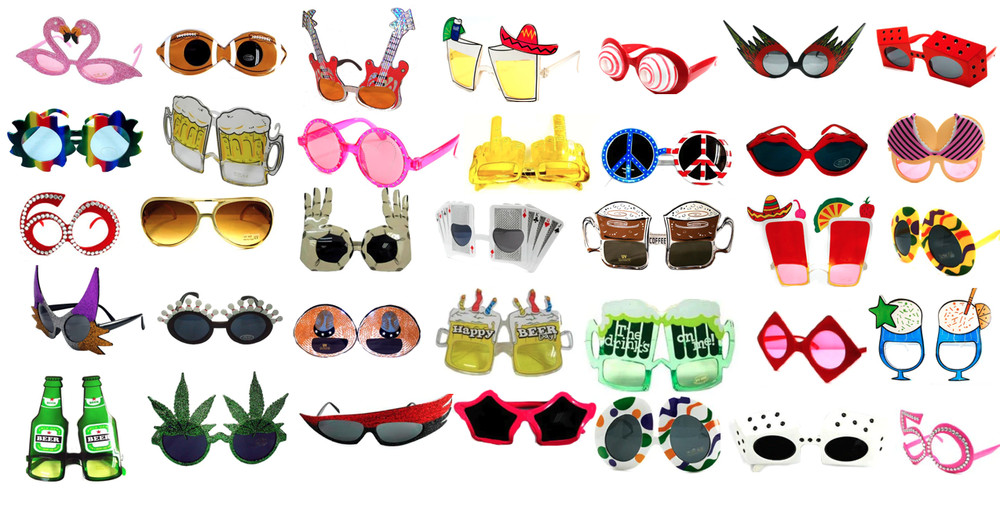 30 Piece Lot Party Glasses Assortment Photo Booth Novelty Sunglasses Mix new