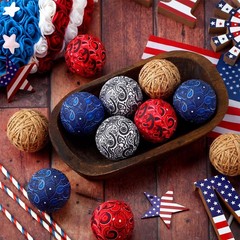 12 Pcs Patriotic Paisley Ball Decorations 2.36 Inch 4th of July Red White Blue F
