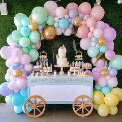 160PCs Balloons Retro Sage Green Pink Metallic Gold Confetti Latex Balloon