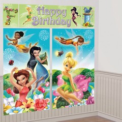 TINKER BELL & DISNEY FAIRIES WALL POSTER DECORATING KIT (5pc) ~ Party Supplies